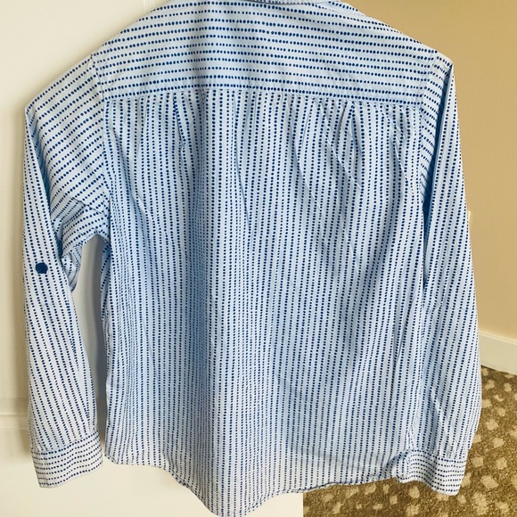 little Marc jacobs blue button down long sleeve w blue dot detail sz 12 - Picture 6 of 7